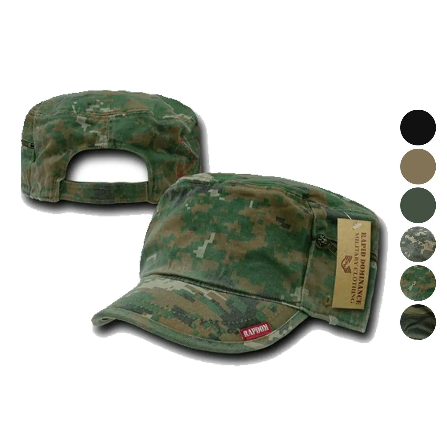 1 Dozen Bdu Patrol Fatigue Cadet Military Zipper Camo Caps Hats Wholesale Lots!