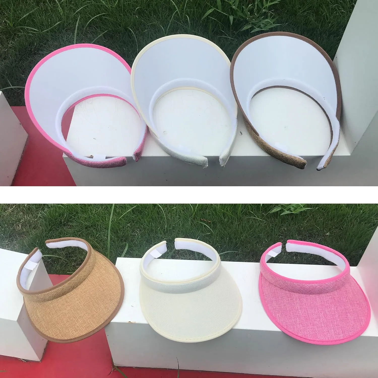 3 Pieces Clip On Visors Women Men Visor Sun Hats Hat Outdoor Sports Golf Beach Travel Tennis Cap