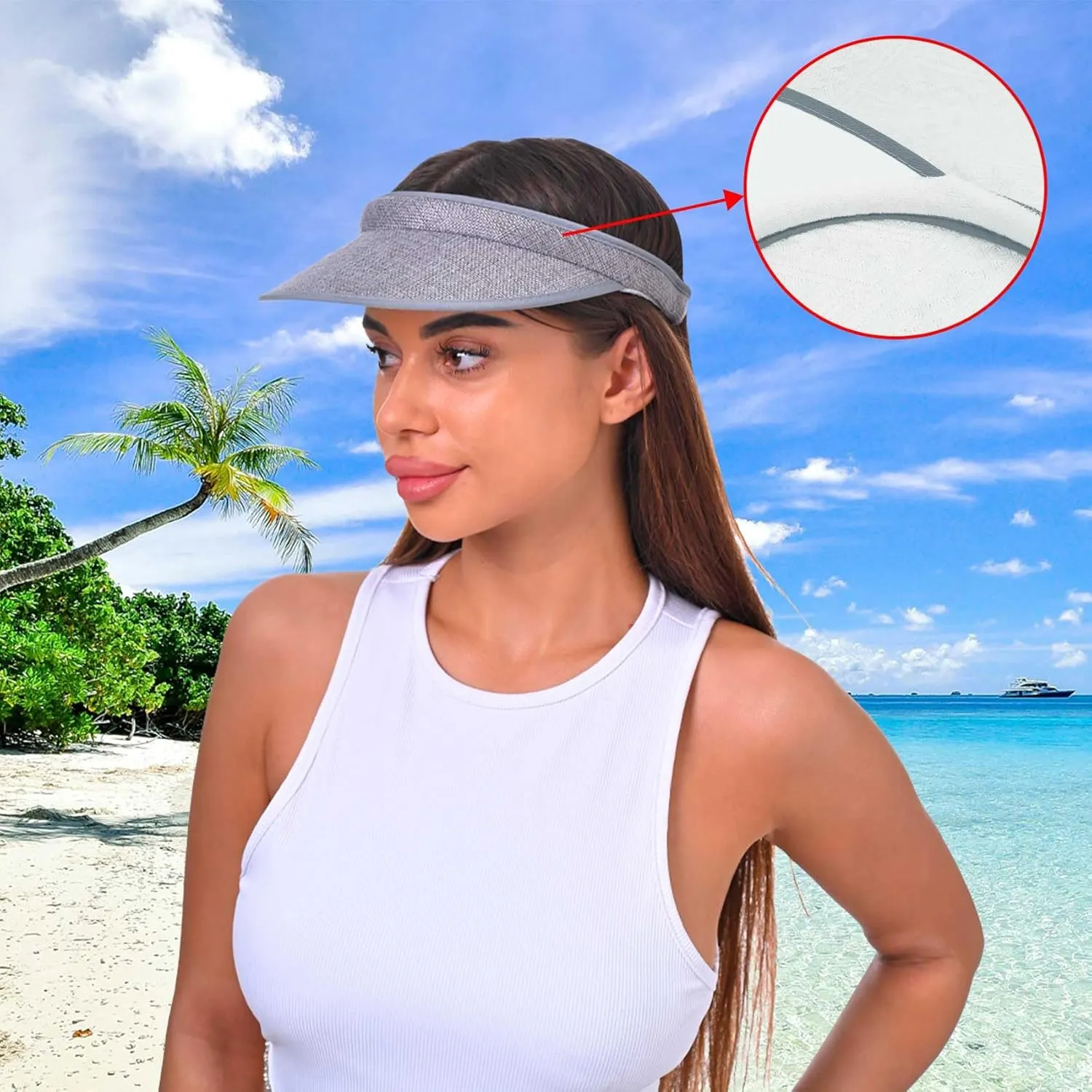 3 Pieces Clip On Visors Women Men Visor Sun Hats Hat Outdoor Sports Golf Beach Travel Tennis Cap