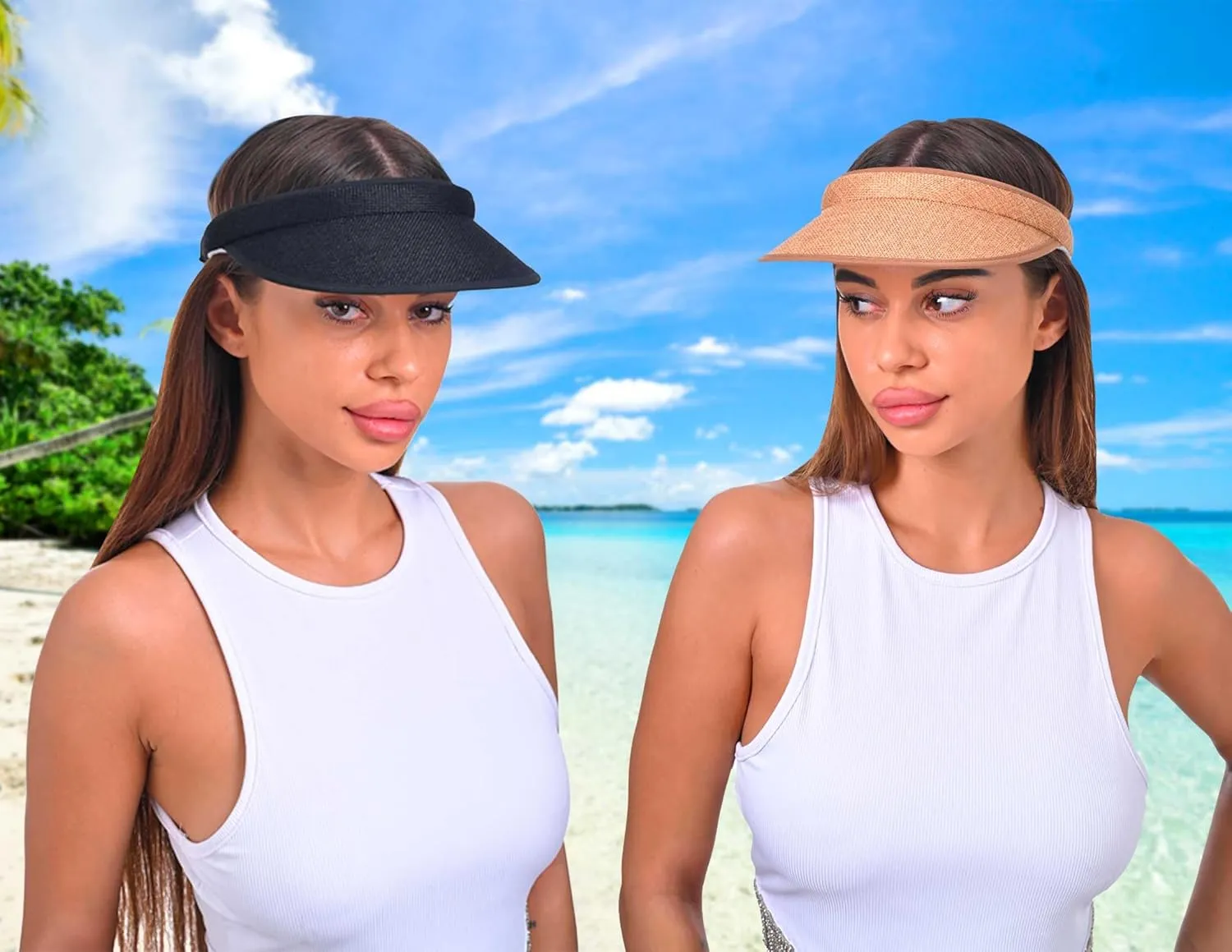 3 Pieces Clip On Visors Women Men Visor Sun Hats Hat Outdoor Sports Golf Beach Travel Tennis Cap
