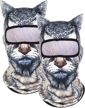 3D Cat Ski Balaclava Sheisty Face Mask with Ears Cute Animal Ski Mask for Music Festivals Raves Party Outdoor Activities