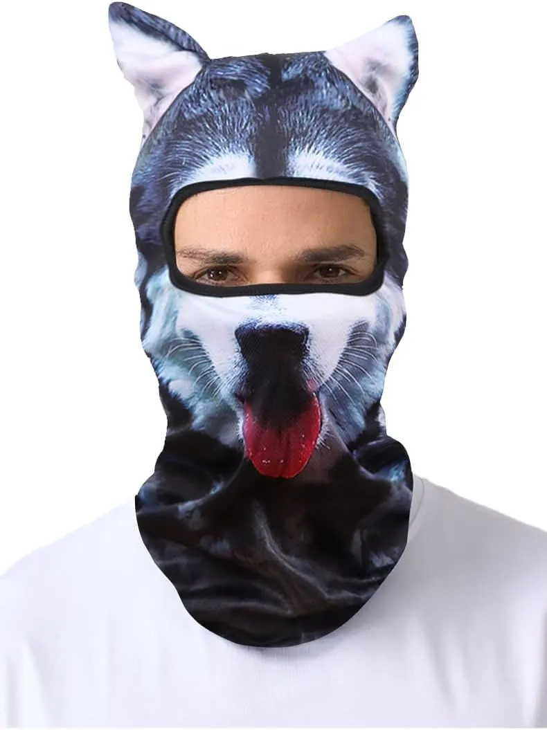 3D Cat Ski Balaclava Sheisty Face Mask with Ears Cute Animal Ski Mask for Music Festivals Raves Party Outdoor Activities