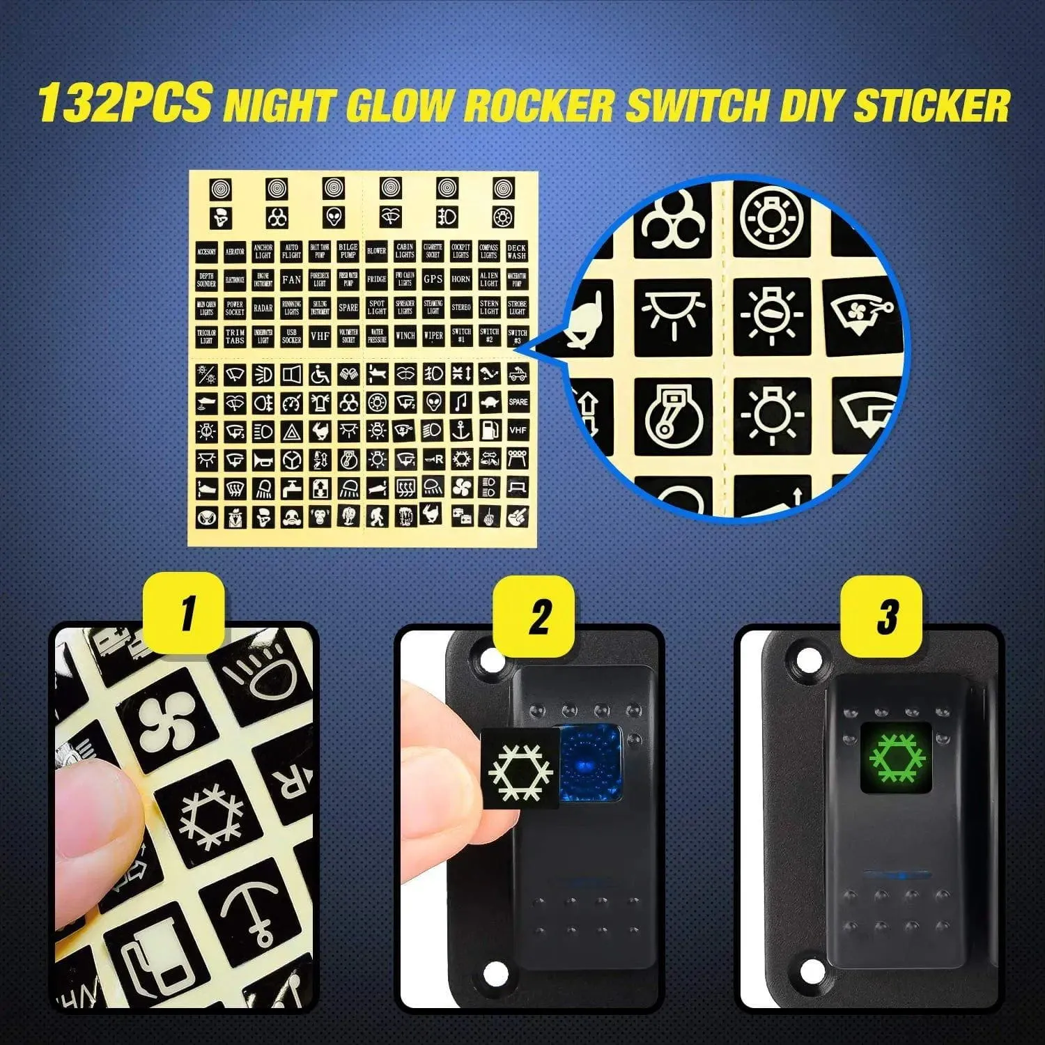 4Gang ON/Off Blue Rocker Switch Panel w/ USB Charger Power Socket Fuse