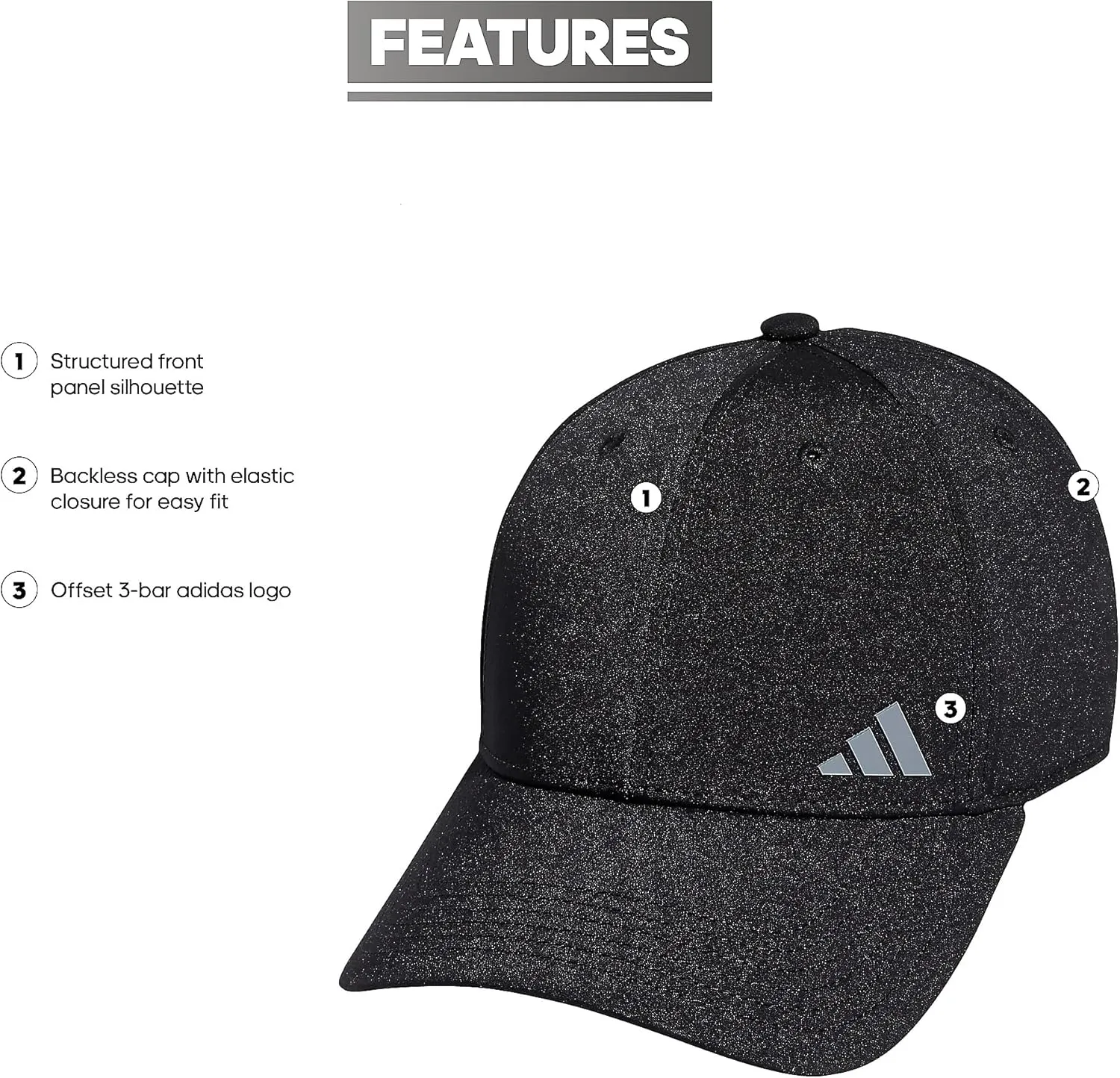 adidas Women's Backless Ponytail Hat Adjustable Fit Baseball Cap