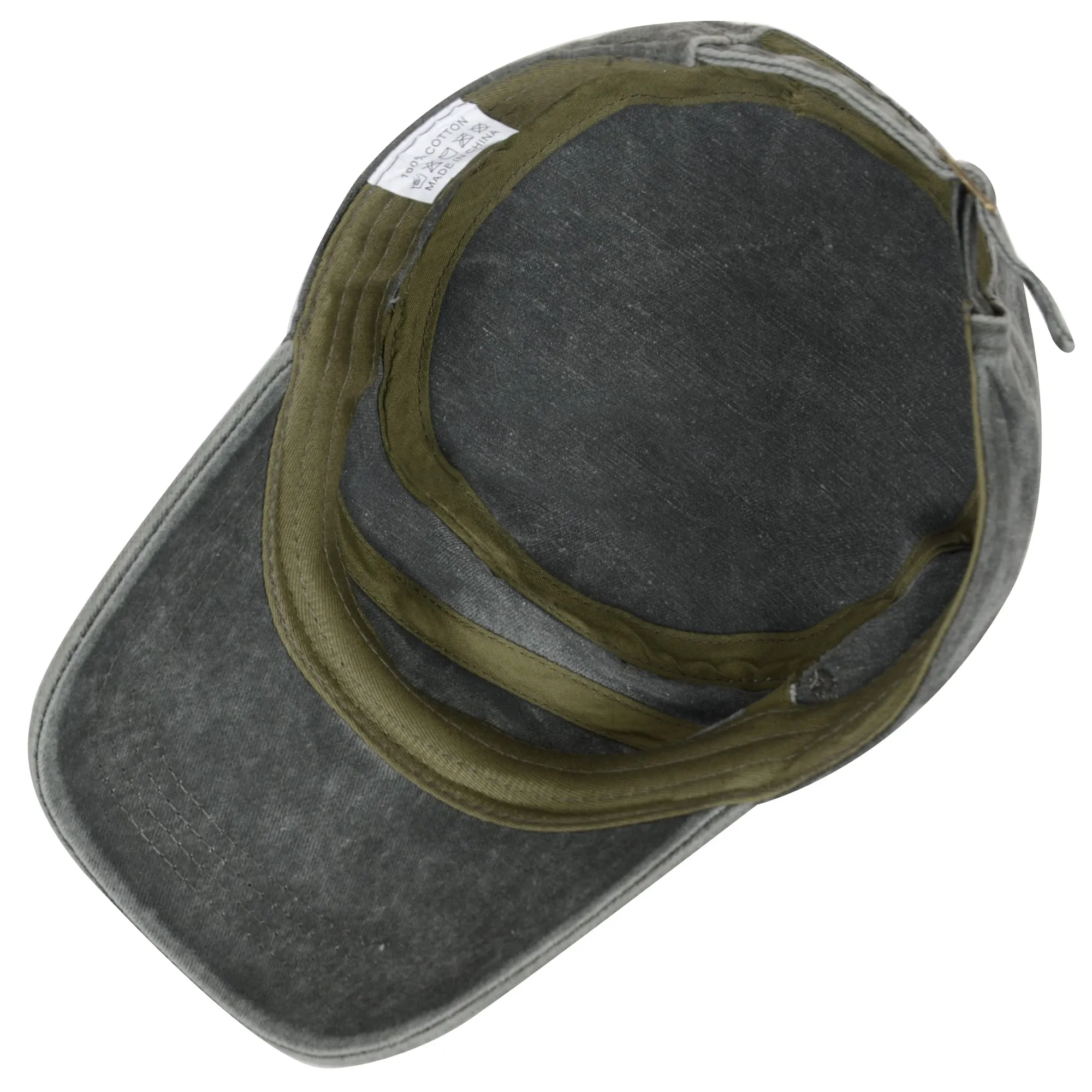Anna-Kaci Unisex Cotton Basic Cadet Hats Vintage Washed Flat Top Cap with Adjustable Strap