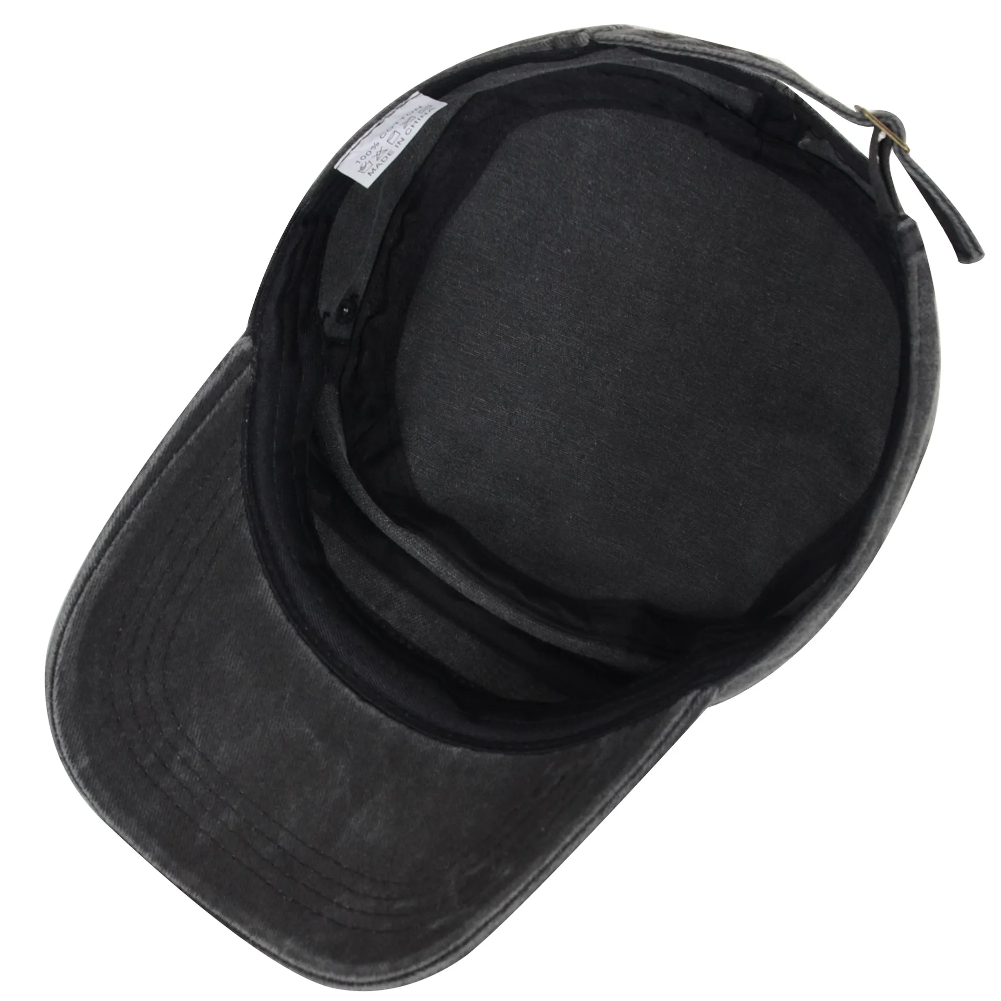 Anna-Kaci Unisex Cotton Basic Cadet Hats Vintage Washed Flat Top Cap with Adjustable Strap