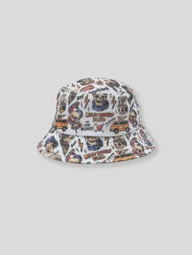 Billy Bones Club Club Flash Bucket Hat - White