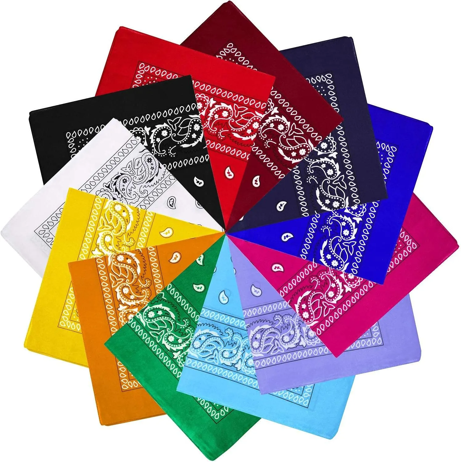 Blulu 12 Pack Unisex Paisley Bandanas Bulk Cowboy Bandanas Head Wrap Scarf Wristband for Men Women Bachelorette Party