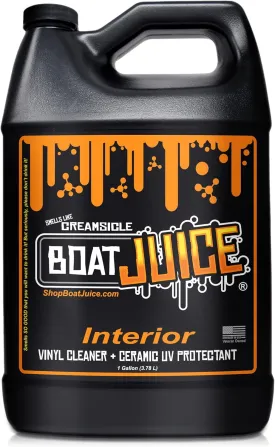 Boat Juice 2in1 Interior Boat Cleaner & Protectant | Vinyl Boat Seat Cleaner   Ceramic UV Protection | Also for Upholstery, Carpet | Marine Detailing, Orange Creamsicle Scent, Made in USA (1 Gallon)