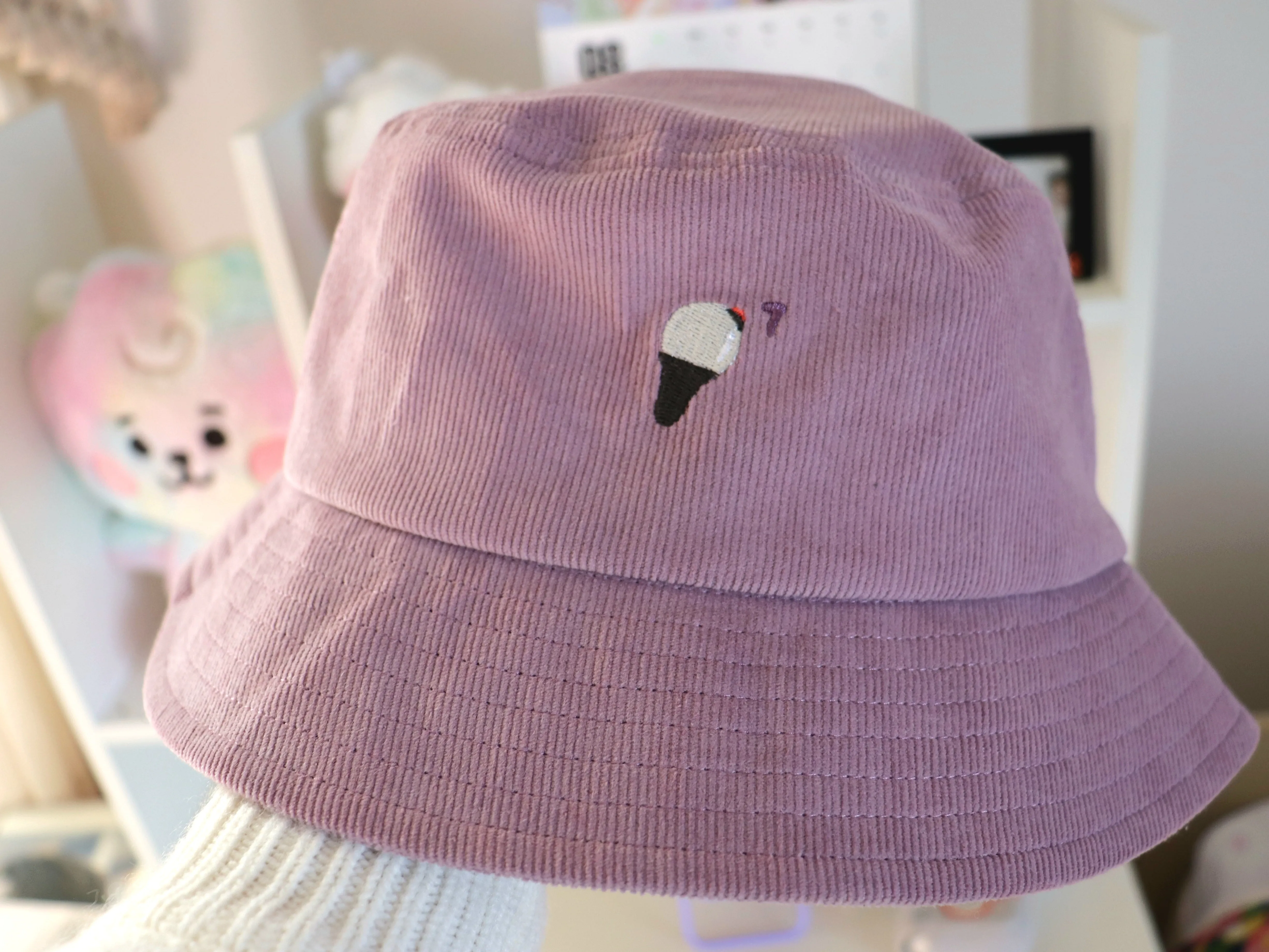 Borahae ARMY Purple Corduroy Bucket Hat