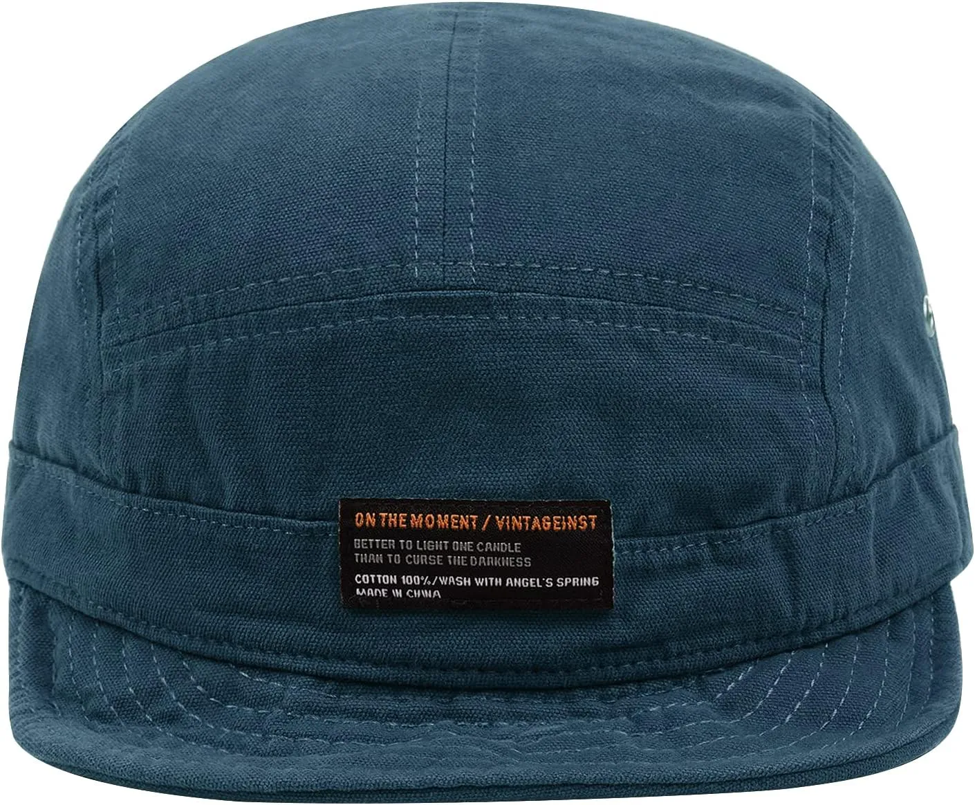 Clakllie Retro 5 Panel Short Brim Cap Casual Baseball Caps Dad Hat Flat Bill Snapback Fitted Caps Trucker Hat Short Cadet Cap