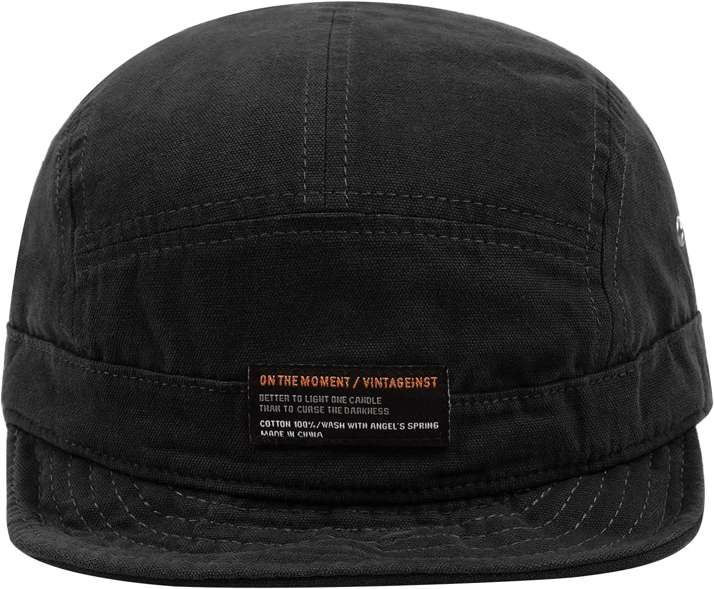 Clakllie Retro 5 Panel Short Brim Cap Casual Baseball Caps Dad Hat Flat Bill Snapback Fitted Caps Trucker Hat Short Cadet Cap