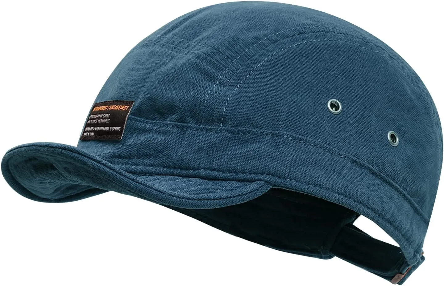 Clakllie Retro 5 Panel Short Brim Cap Casual Baseball Caps Dad Hat Flat Bill Snapback Fitted Caps Trucker Hat Short Cadet Cap