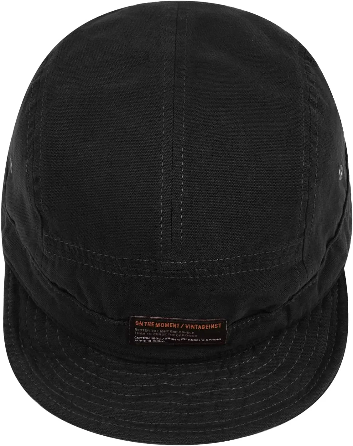Clakllie Retro 5 Panel Short Brim Cap Casual Baseball Caps Dad Hat Flat Bill Snapback Fitted Caps Trucker Hat Short Cadet Cap