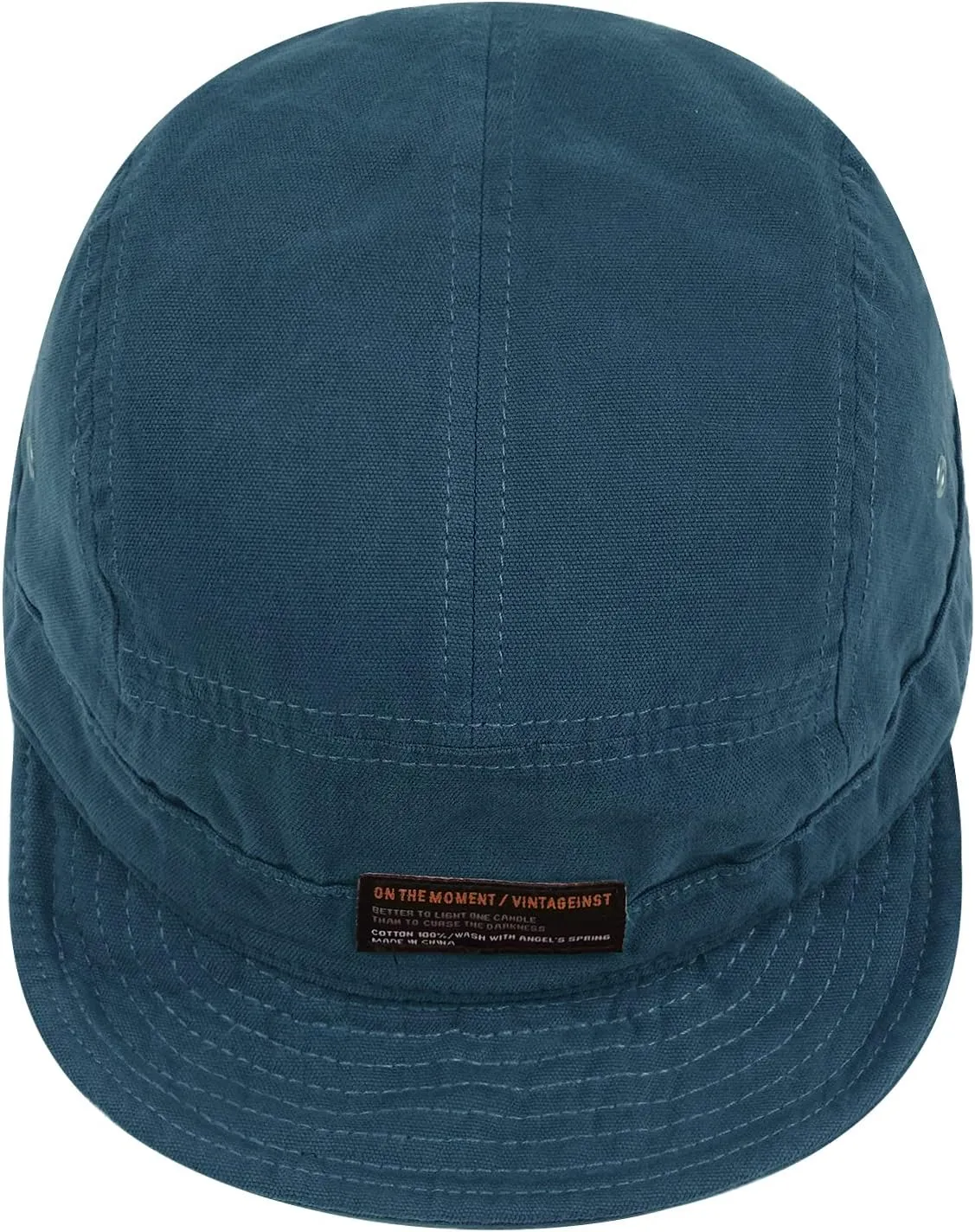 Clakllie Retro 5 Panel Short Brim Cap Casual Baseball Caps Dad Hat Flat Bill Snapback Fitted Caps Trucker Hat Short Cadet Cap