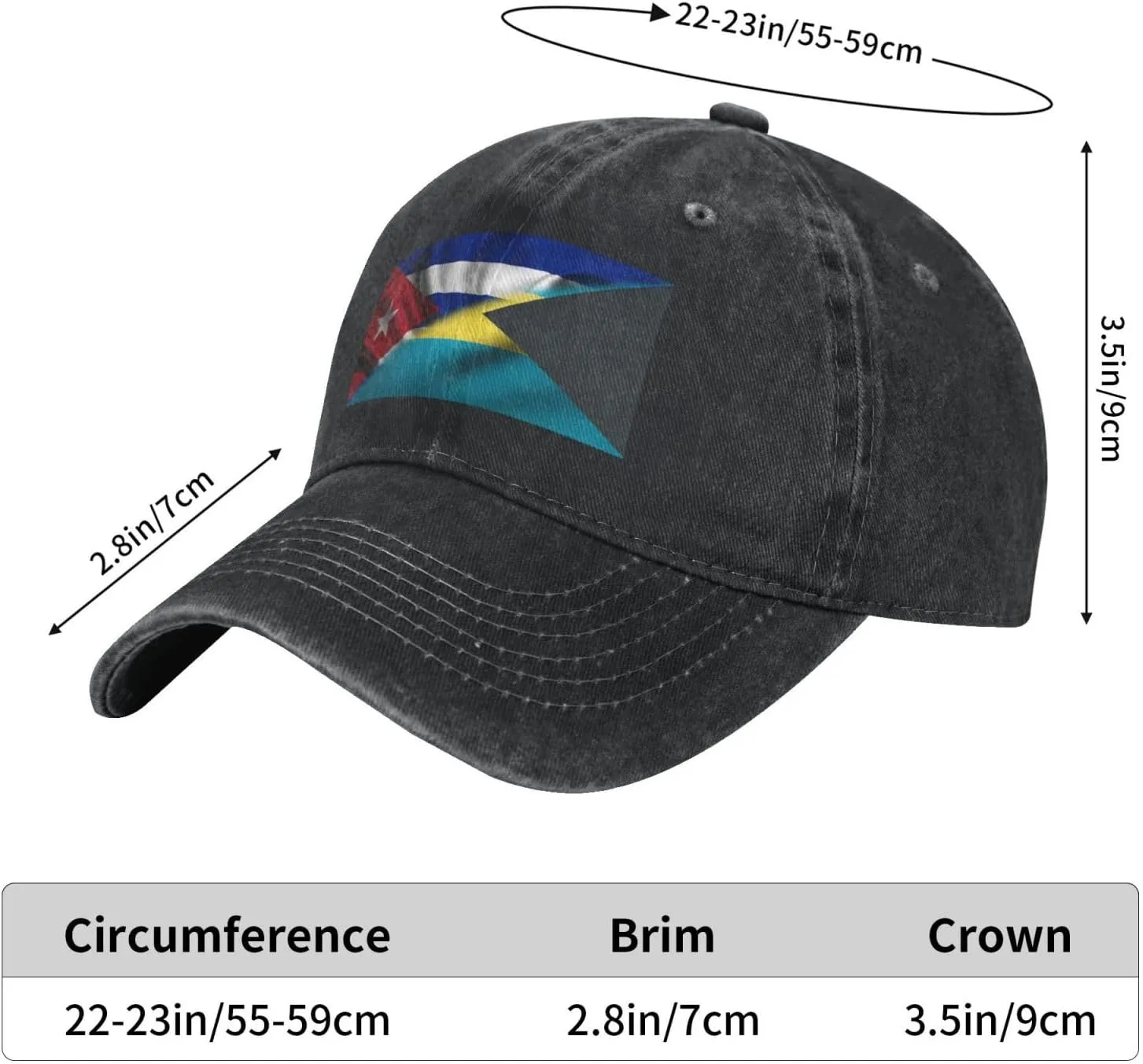 Cuban Flag Salvadorean Flag Baseball Cap Golf Dad Hat Adjustable Original Classic Trucker Hat Men Women