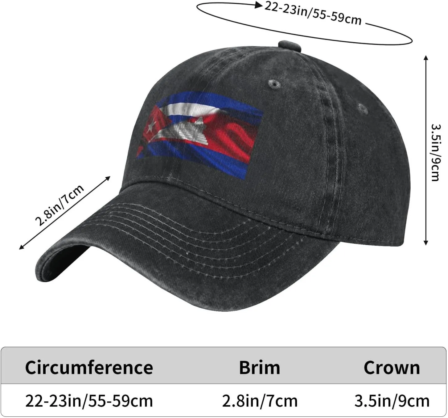 Cuban Flag Salvadorean Flag Baseball Cap Golf Dad Hat Adjustable Original Classic Trucker Hat Men Women