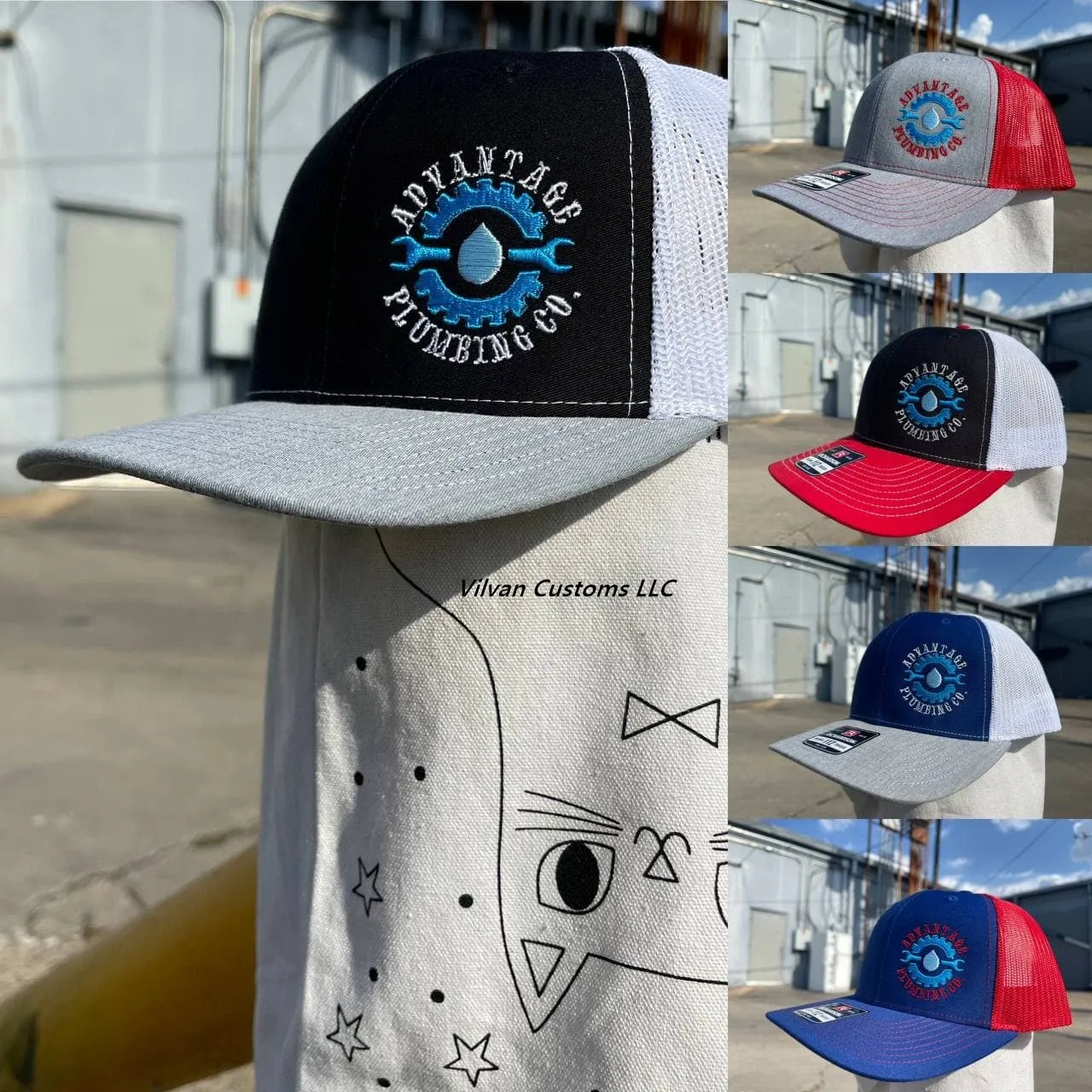 Custom Embroidery, 6502 YP Classics Unstructured Five-Panel Snapback Hats, Flat Bill