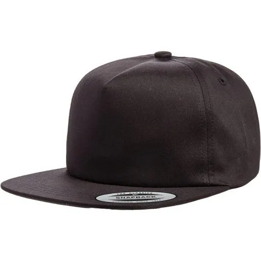 Custom Embroidery, 6502 YP Classics Unstructured Five-Panel Snapback Hats, Flat Bill