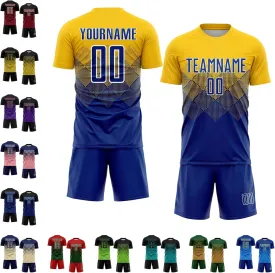 Custom Soccer Jersey Team Training Uniforms Short Sleeve Fade Sports T-Shirts Shorts Set Printed Text Logo Fans Gift
