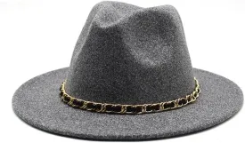 DHAEY Autumn and Winter Wool Cloth Hat for Women, British Retro Curly Brimmed Jazz Hat for Men and Women, Casual Felt Hat Luopan Caps & Hats(Dark Grey)