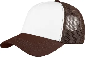 Falari 5-Panel Mesh Baseball Cap, Trucker Hat, Structured Plain Design, Cotton, Adjustable Size
