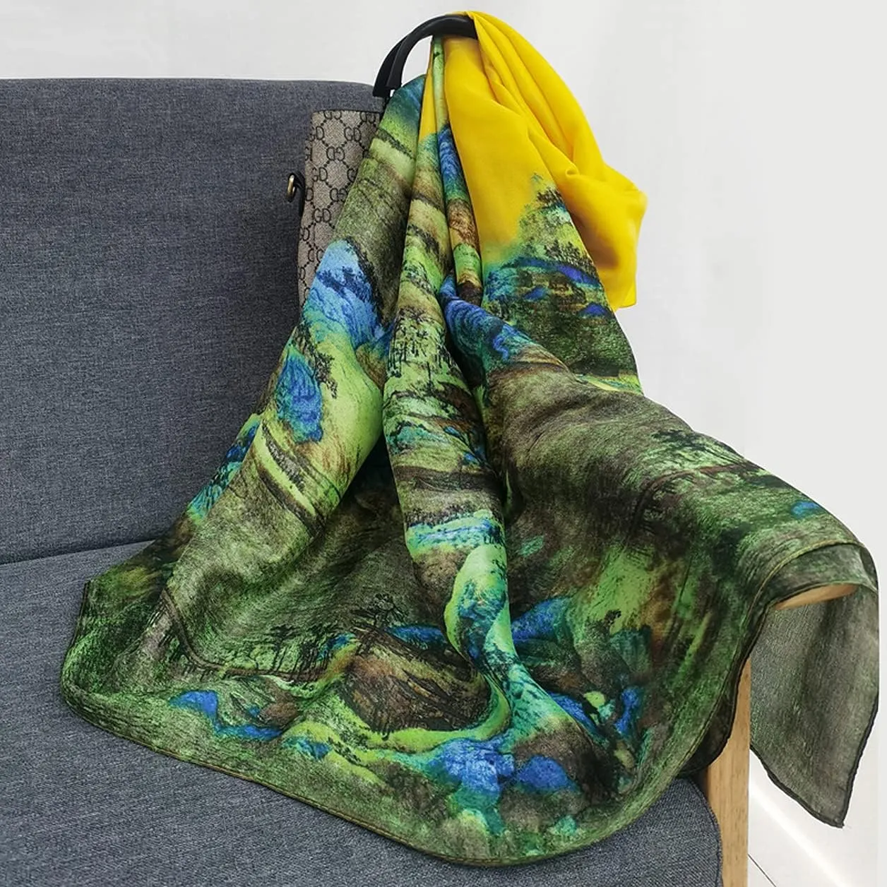Fashion Scarves Scarf 100% Silk Feeling Scarf Silk Like Scarves Long Lightweight Sunscreen Shawls for Women