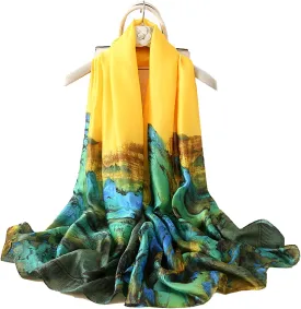 Fashion Scarves Scarf 100% Silk Feeling Scarf Silk Like Scarves Long Lightweight Sunscreen Shawls for Women