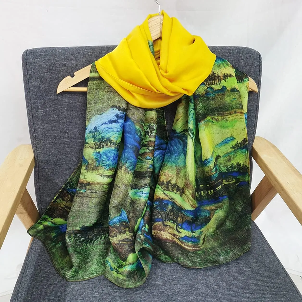 Fashion Scarves Scarf 100% Silk Feeling Scarf Silk Like Scarves Long Lightweight Sunscreen Shawls for Women
