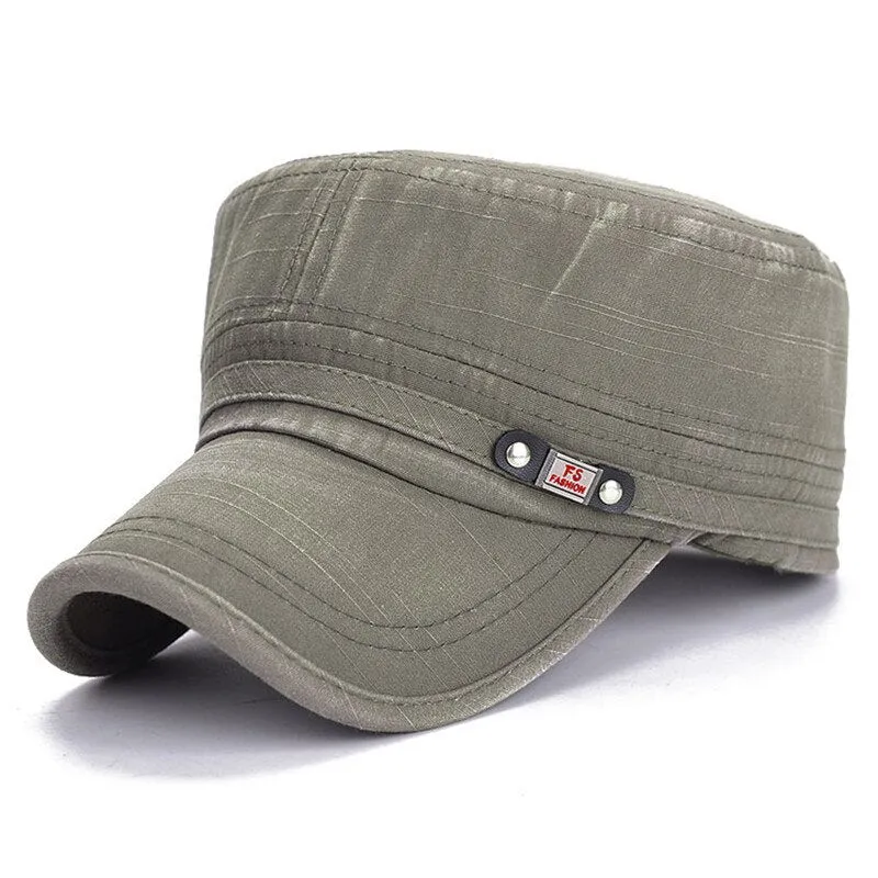Fashion Vintage Men Denim Washed Military Caps Hat Male Four Seasons Cotton Cadet Cap Hat For Men