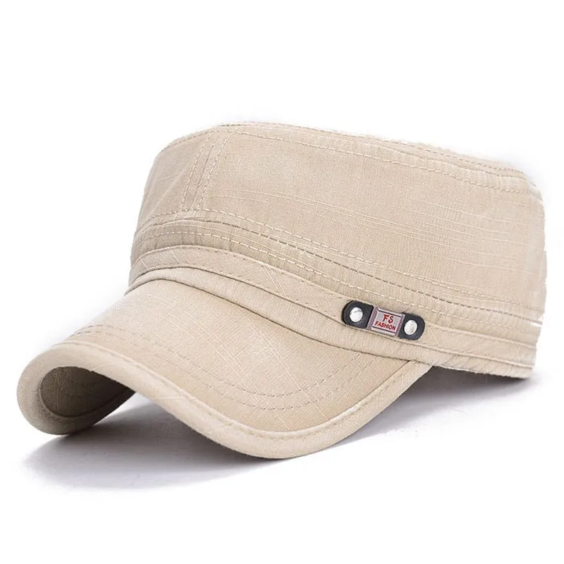 Fashion Vintage Men Denim Washed Military Caps Hat Male Four Seasons Cotton Cadet Cap Hat For Men