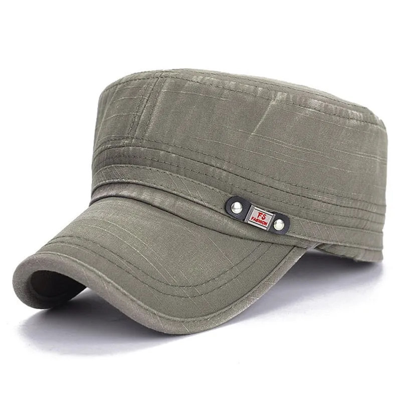 Fashion Vintage Men Denim Washed Military Caps Hat Male Four Seasons Cotton Cadet Cap Hat For Men