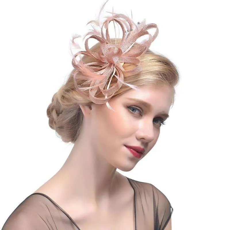 Feather Ribbon Cocktail Wedding Bride Fedora Hat