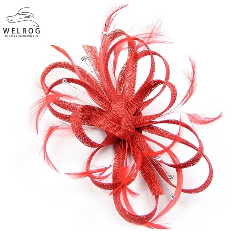 Feather Ribbon Cocktail Wedding Bride Fedora Hat