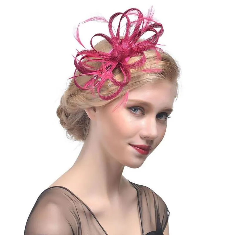 Feather Ribbon Cocktail Wedding Bride Fedora Hat