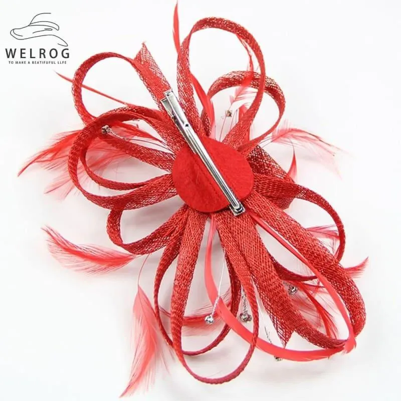 Feather Ribbon Cocktail Wedding Bride Fedora Hat