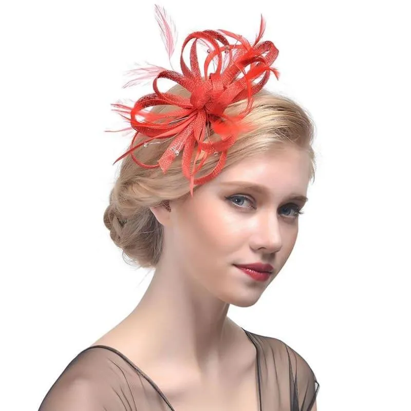 Feather Ribbon Cocktail Wedding Bride Fedora Hat