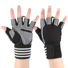 Fitness Workout Gloves with Wrist Wrap Strap