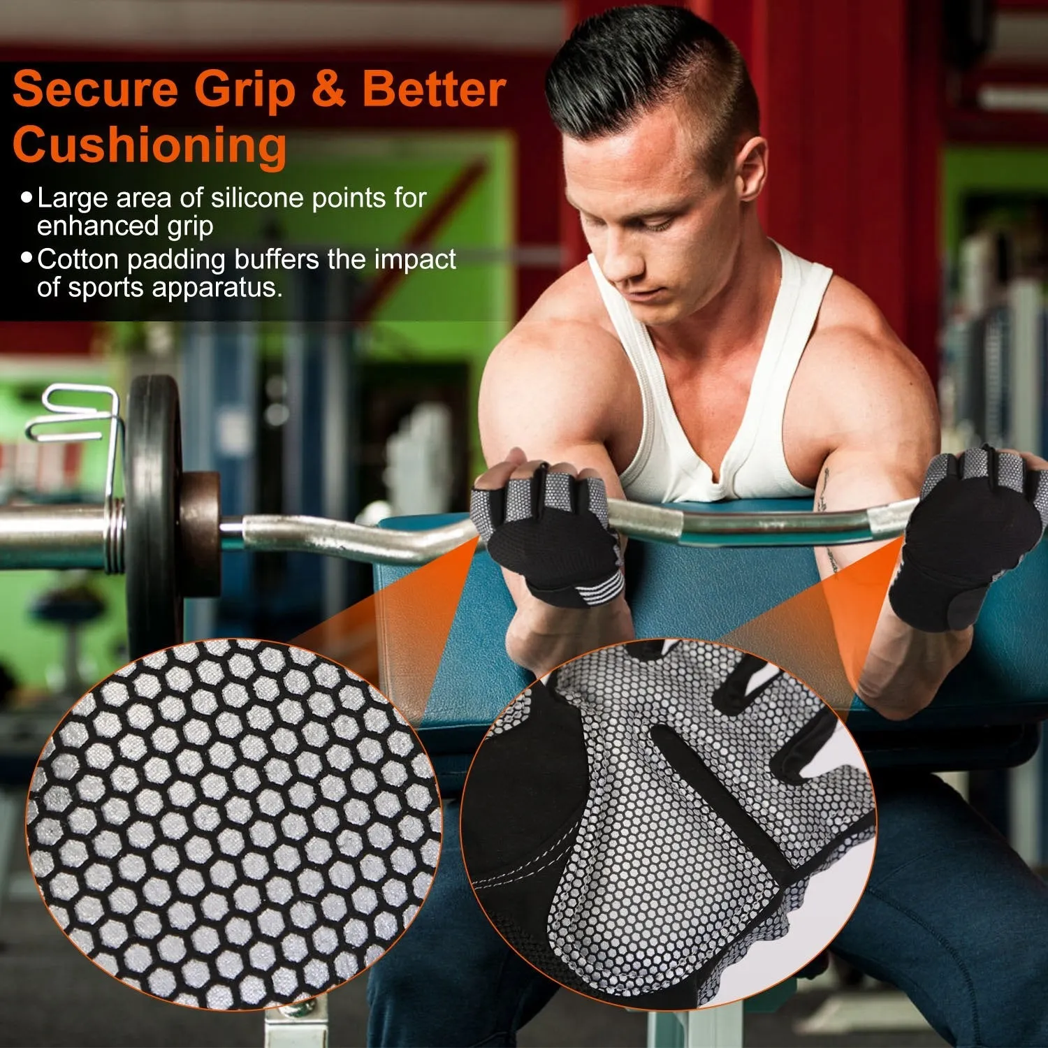 Fitness Workout Gloves with Wrist Wrap Strap