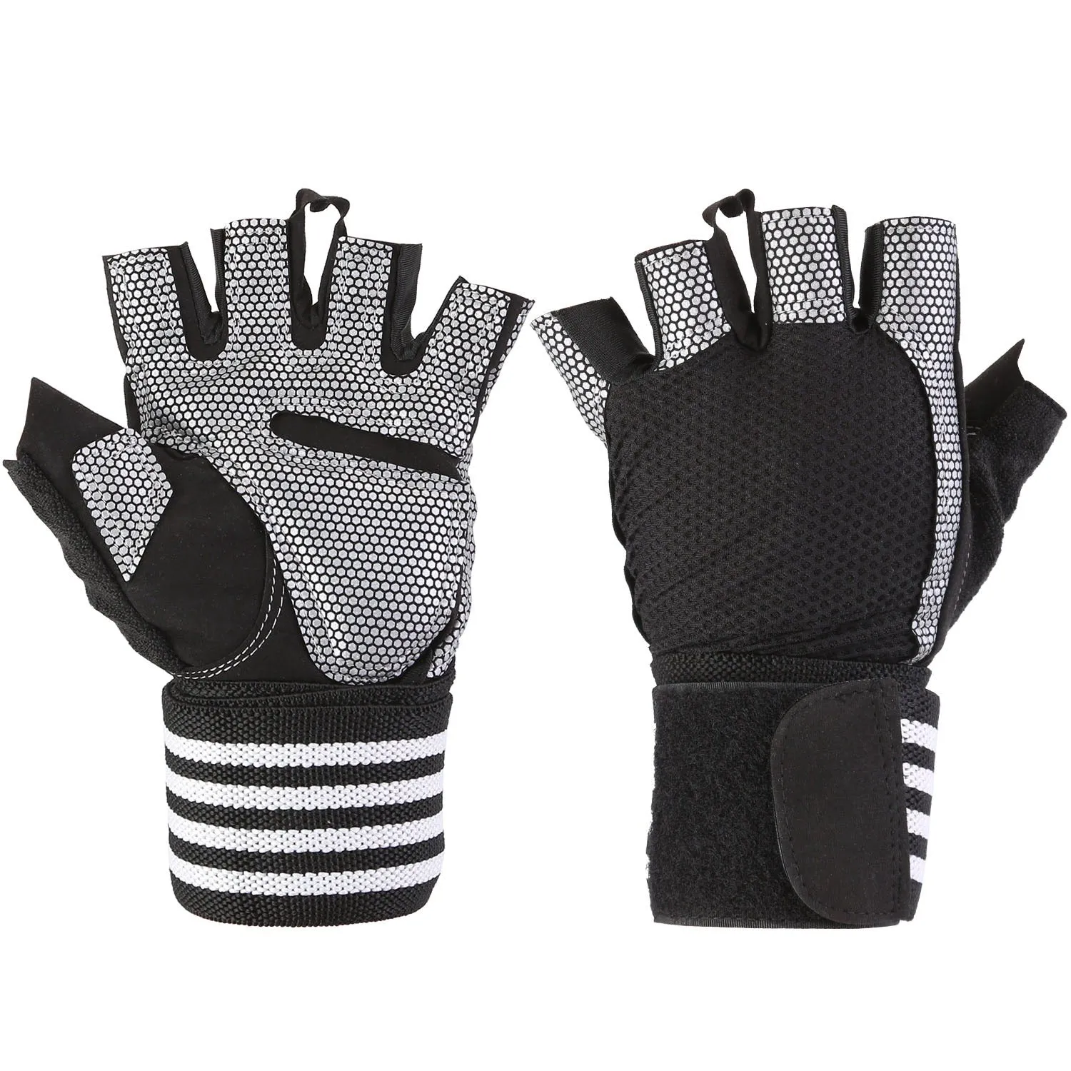 Fitness Workout Gloves with Wrist Wrap Strap