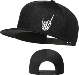 Flat Bill Hats for Men Snapback Skull Hats Black Hat for Teen Boys Skateboard Hats Baseball Cap