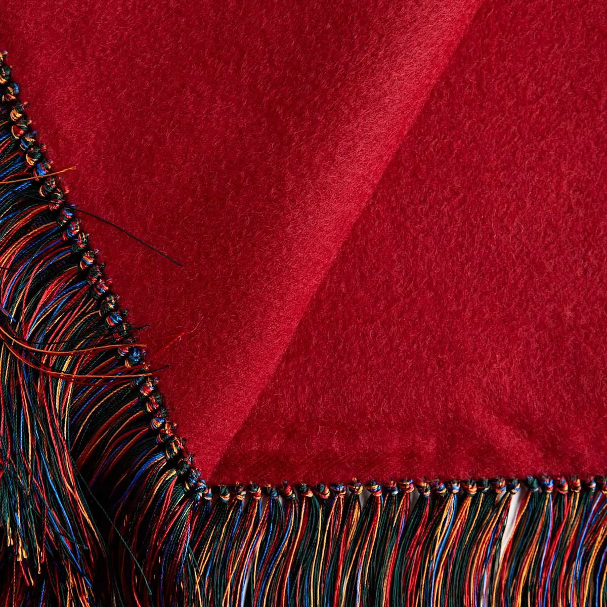 Green, Blue & Red Paisley Silk & Cashmere Scarf