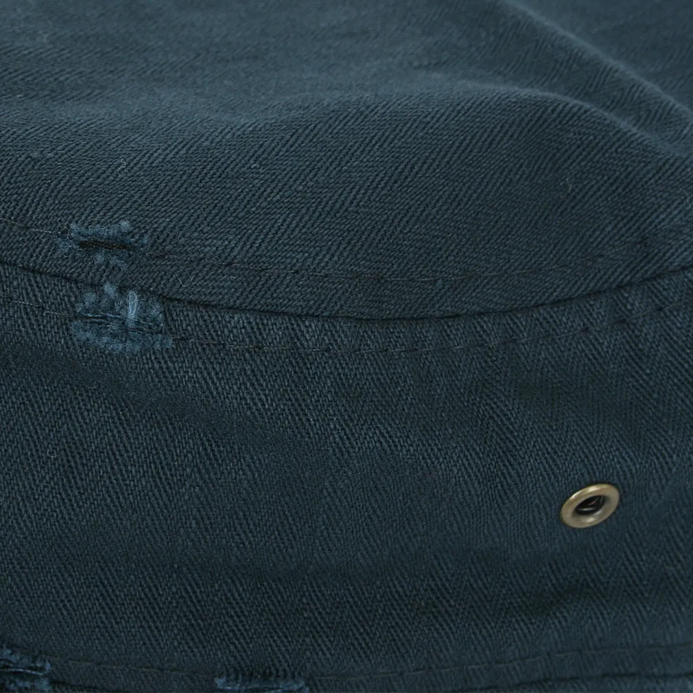 ililily Distressed Cotton Cadet Cap Strap Army Style Hat