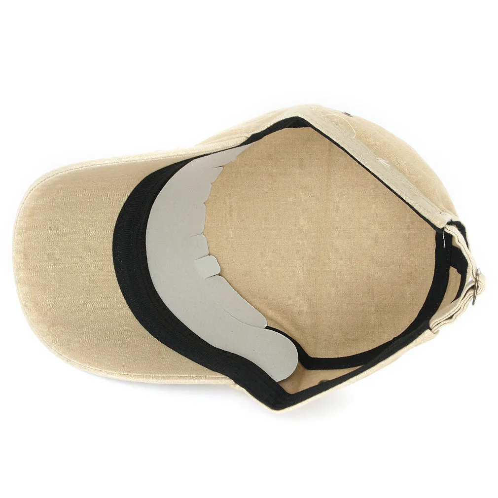 ililily Distressed Cotton Cadet Cap Strap Army Style Hat