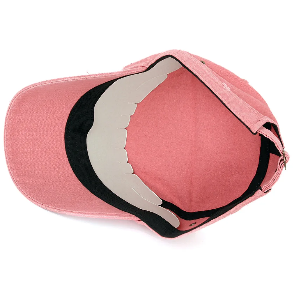 ililily Distressed Cotton Cadet Cap Strap Army Style Hat