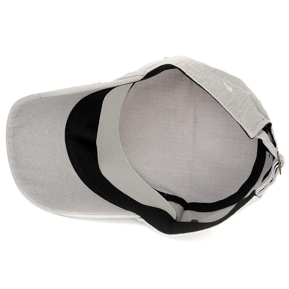 ililily Distressed Cotton Cadet Cap Strap Army Style Hat
