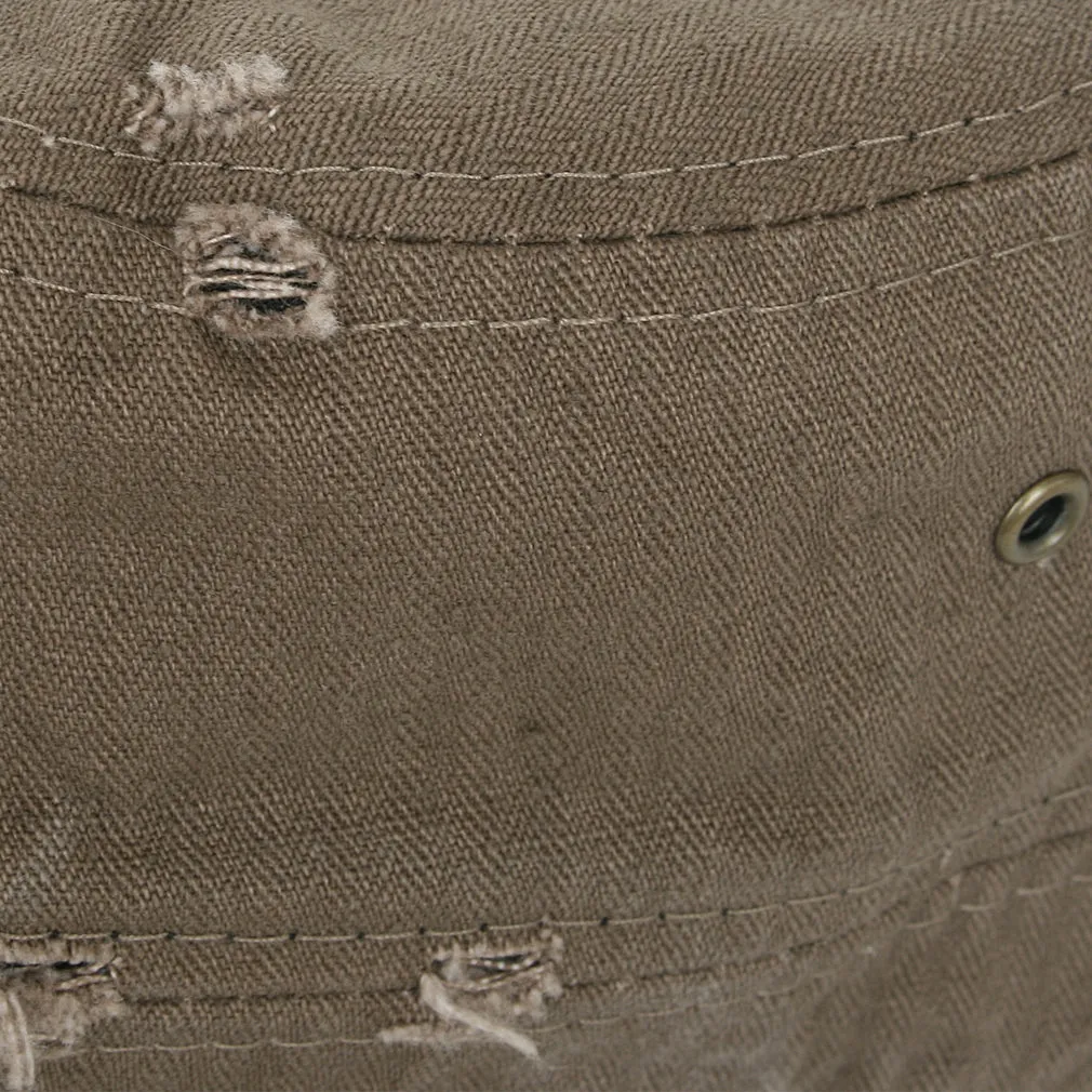 ililily Distressed Cotton Cadet Cap Strap Army Style Hat