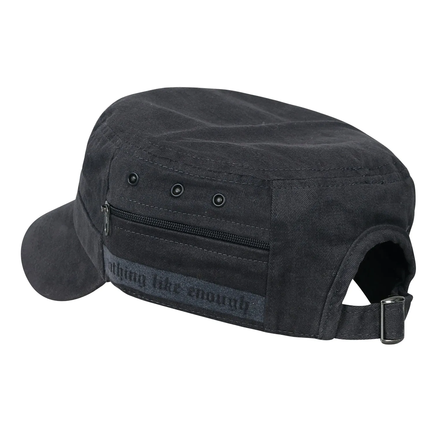 ililily Solid Color Military Army Hat Soft Cotton Adjustable Strap Cadet Cap
