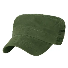 ililily Solid Color Military Army Hat Soft Cotton Adjustable Strap Cadet Cap