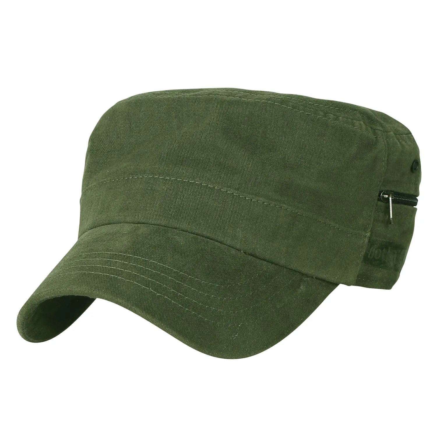 ililily Solid Color Military Army Hat Soft Cotton Adjustable Strap Cadet Cap